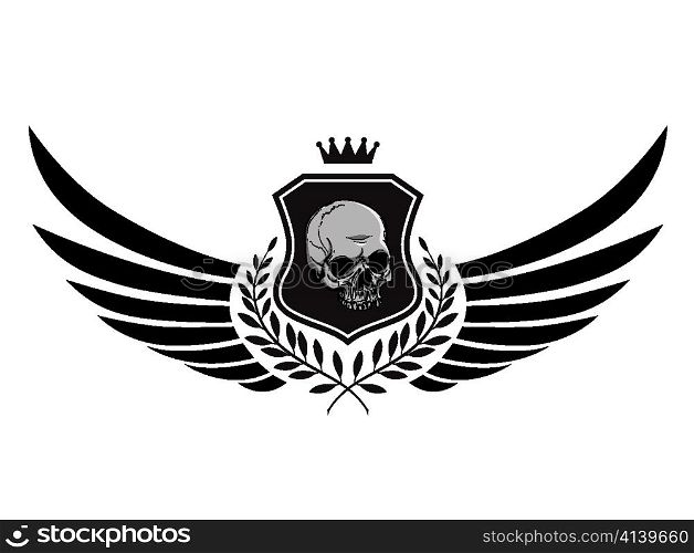 vector vintage emblem with skull