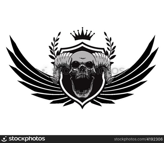 vector vintage emblem with skull