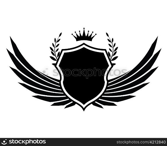 vector vintage emblem with wings