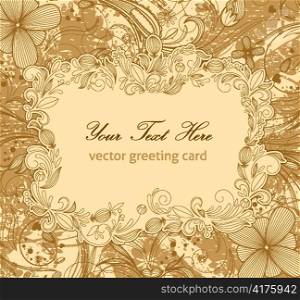 vector vintage floral background with rays