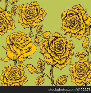 vector vintage floral background with roses