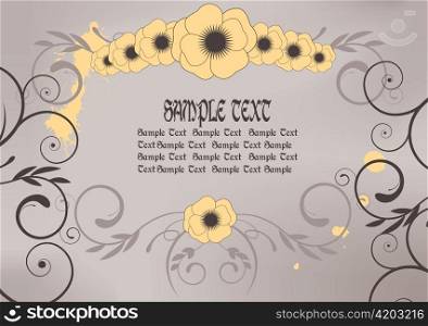 vector vintage floral frame with grunge