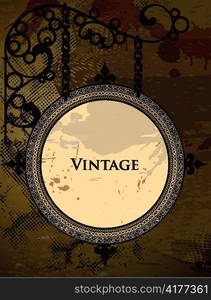 vector vintage frame with grunge background