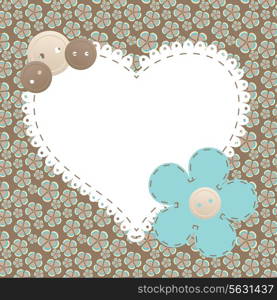Vector vintage frame with love heart beautiful illustration can be used for scrapbooking