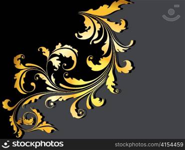 vector vintage gold floral background