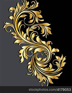 vector vintage gold floral background