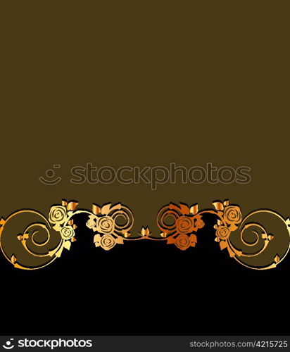 vector vintage gold floral background