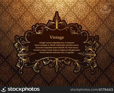 vector vintage gold floral frame