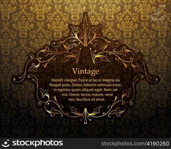 vector vintage gold floral frame
