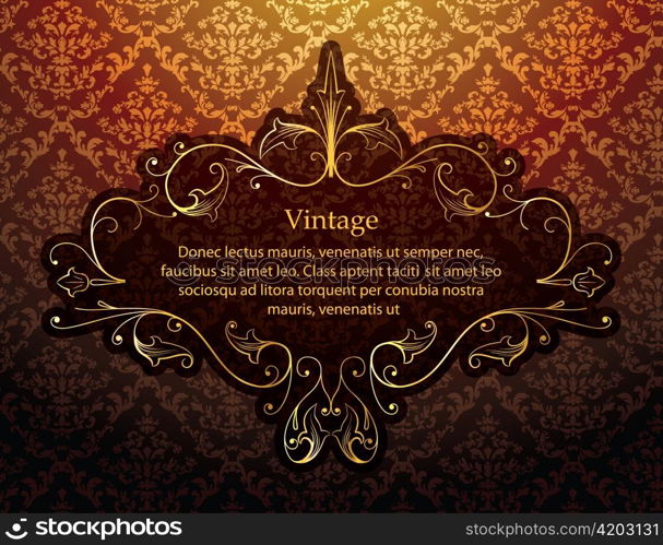 vector vintage gold floral frame