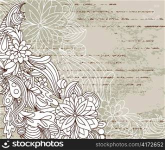 vector vintage grunge floral background