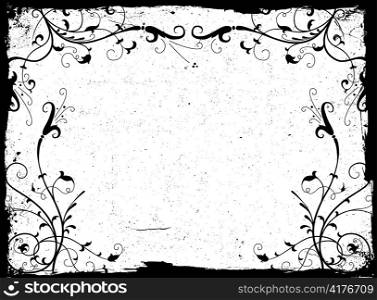vector vintage grunge floral background
