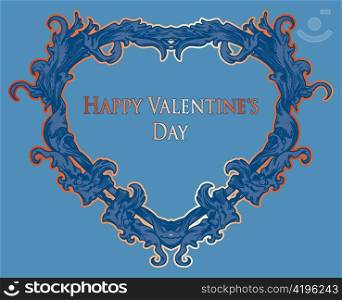 vector vintage heart made of floral