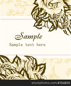vector vintage invitation with floral