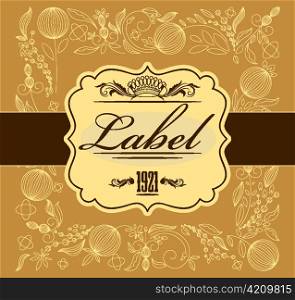 vector vintage label with floral