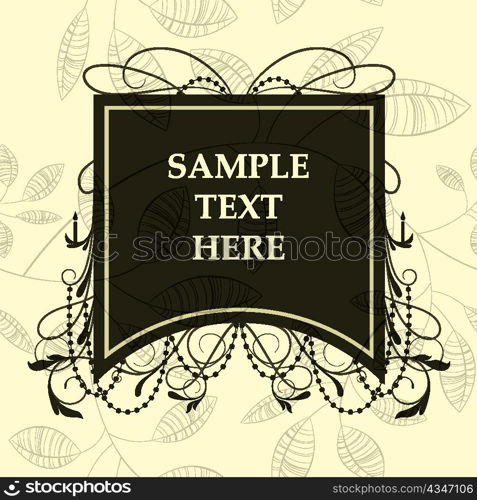 vector vintage label with floral