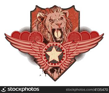 vector vintage label with lion