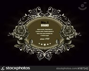 vector vintage label with roses