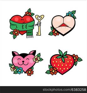 Vector vintage logos about love. Happy Valentine&rsquo;s day!