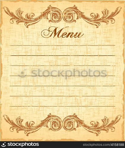 vector vintage restaurant menu