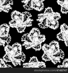 vector vintage seamless floral wallpaper with hibiscus