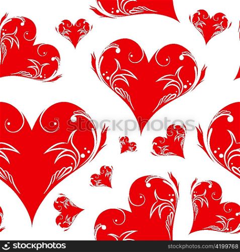 vector vintage seamless pattern with hearts