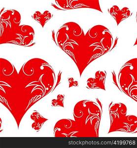 vector vintage seamless pattern with hearts