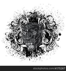 vector vintage t-shirt design with animal face
