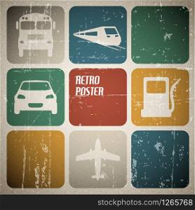 Vector vintage transport (traffic) poster with place for your text