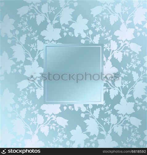 Vector vintage turquoise gold card with seamless damask pattern EPS 10. Abstract vintage seamless damask pattern. Floral ornate