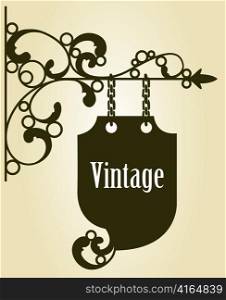 vector vintage wrought iron sign