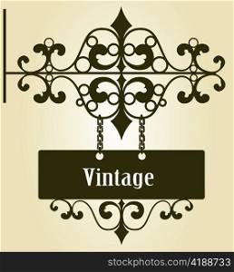 vector vintage wrought iron sign