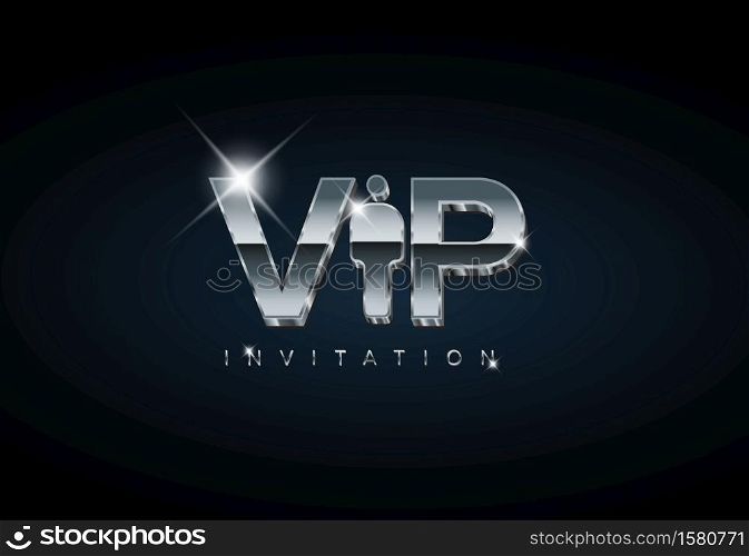 Vector VIP club membership invitation template - silver chrome premium version