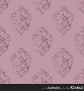 Vector volumetric damask seamless pattern background. Elegant luxury embossed texture for wallpapers, backgrounds and page fill. 3D elements with shadows and highlights. Vector volumetric damask seamless pattern background. Elegant luxury embossed texture for wallpapers, backgrounds and page fill. 3D elements with shadows and highlights.