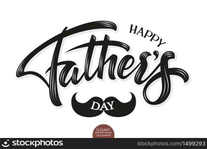 Vector volumetric Happy Fathers Day elegant modern handwritten calligraphy. Typography poster. Isolated on white background with shadows and highlights. For cards, invitations, prints etc. Vector volumetric Happy Fathers Day elegant modern handwritten calligraphy. Typography poster. Isolated on white background with shadows and highlights. For cards, invitations, prints etc.