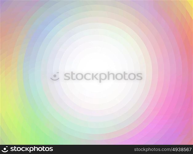 vector vortex effect. Round abstract composition. Vector background with mosaic tiles, visual illusion of gradient effect, but vector without gradient. Empty space for text. Round frame