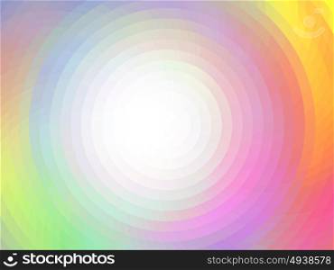 vector vortex effect. Round abstract composition. Vector background with mosaic tiles, visual illusion of gradient effect, but vector without gradient. Empty space for text. Round frame