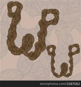 "vector "w" letter of oak tree wooden texture on seamless wooden background"