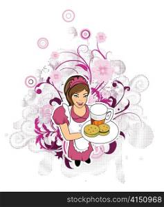 vector waitress