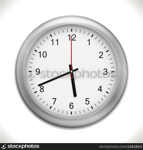 Vector wall Clock isolated on white background. EPS10 opacity. Editable EPS and Render in JPG format