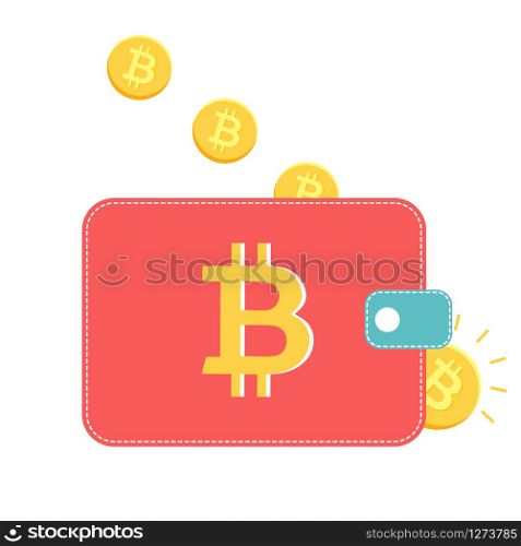 vector wallet with golden coins on white background. cashback or money refund label for banners and web sites. vector wallet with golden coins on white background.