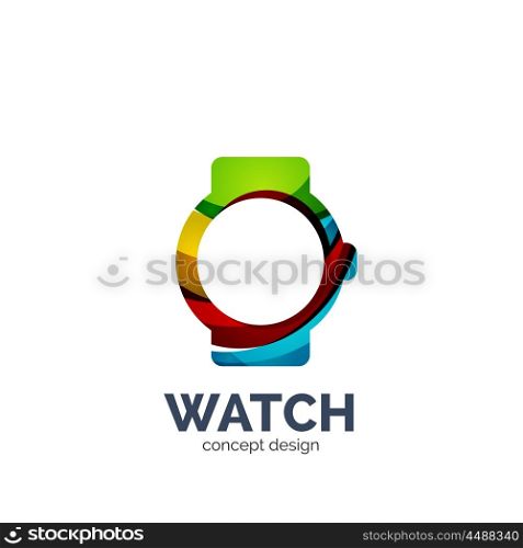 Vector watch logo template, elegant geometric design