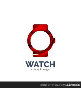 Vector watch logo template, elegant geometric design