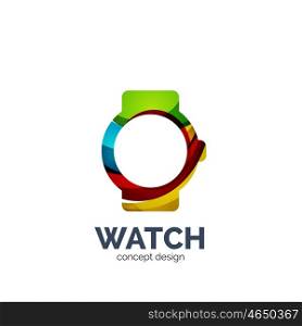 Vector watch logo template, elegant geometric design
