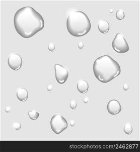 Vector Water drops isolated on white background: rain dew spray