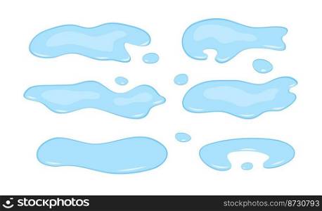 vector water spill set isolated on white background. water drops illustration. 