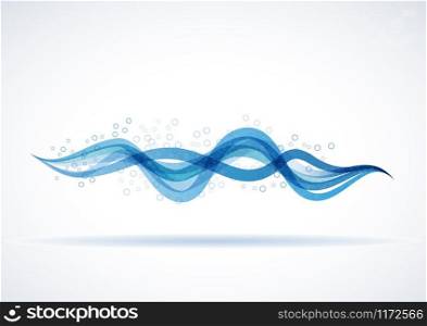 Vector Water Wave With Bubbles Background