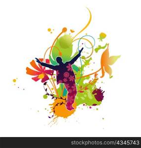 vector watercolor abstract illustration