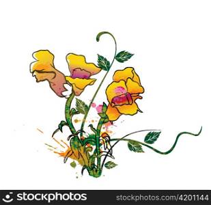 vector watercolor floral background