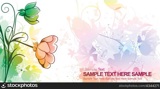 vector watercolor floral with splash